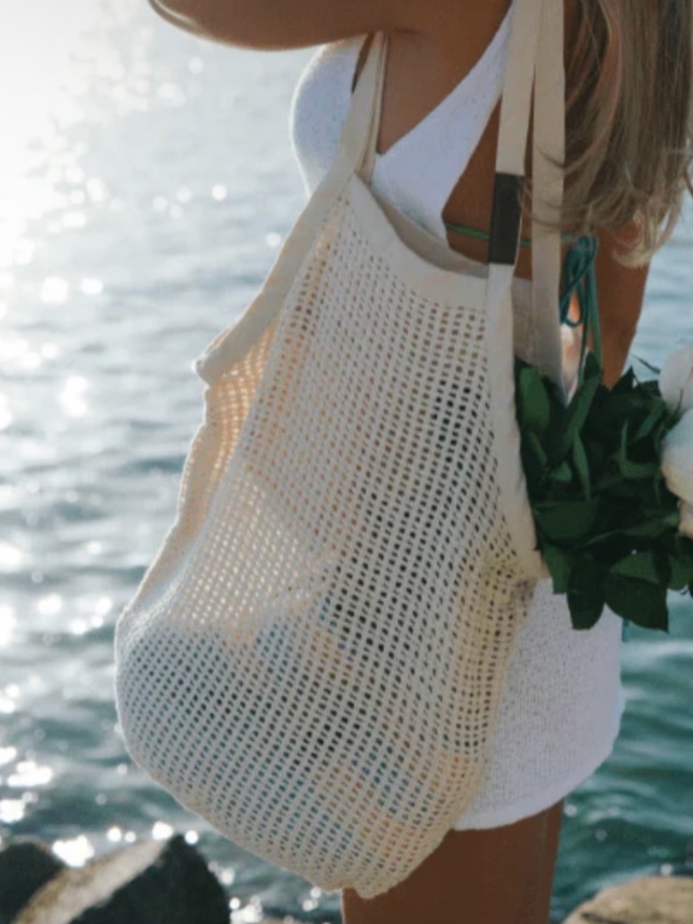 SANDCLOUD Beach Tote Shoulder Bag NWT | Turkish Organic Cotton | Fair Trade